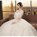 2020 newest style winter lace long sleeve floor length bridal wedding dress